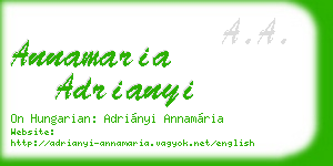 annamaria adrianyi business card