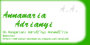 annamaria adrianyi business card